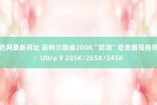 酒色网最新网址 英特尔酷睿200K“箭湖”贬责器规格揭晓：Ultra 9 285K/265K/245K