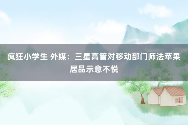 疯狂小学生 外媒：三星高管对移动部门师法苹果居品示意不悦