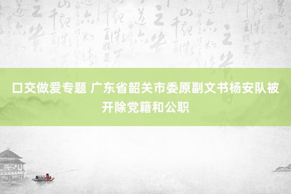 口交做爱专题 广东省韶关市委原副文书杨安队被开除党籍和公职