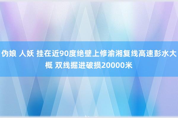 伪娘 人妖 挂在近90度绝壁上修渝湘复线高速彭水大概 双线掘进破损20000米