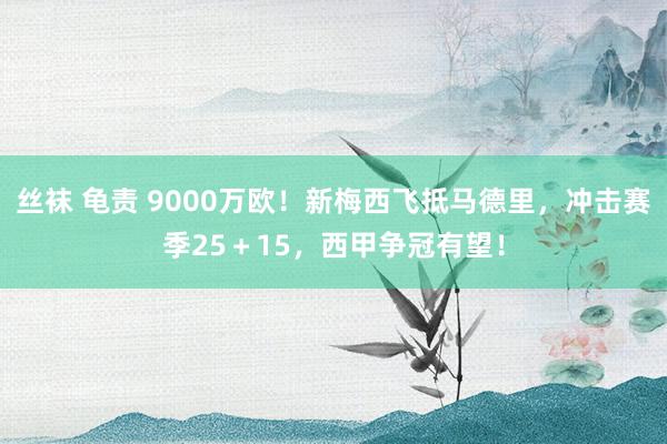 丝袜 龟责 9000万欧！新梅西飞抵马德里，冲击赛季25＋15，西甲争冠有望！