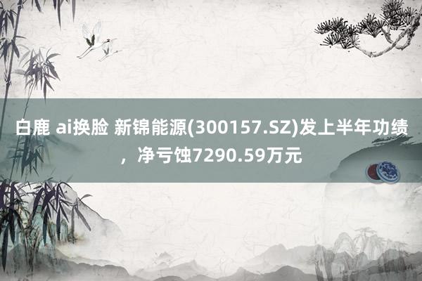 白鹿 ai换脸 新锦能源(300157.SZ)发上半年功绩，净亏蚀7290.59万元