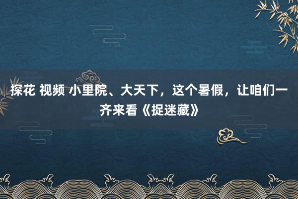 探花 视频 小里院、大天下，这个暑假，让咱们一齐来看《捉迷藏》