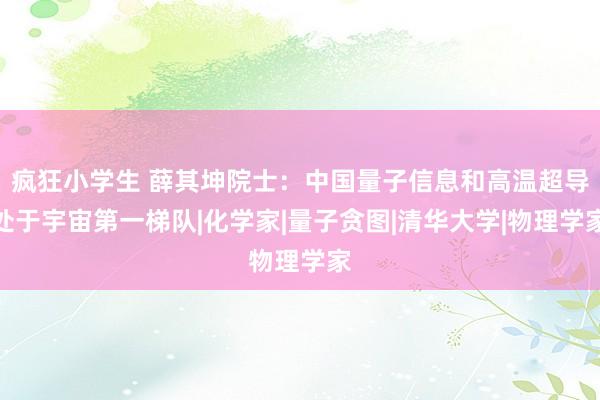 疯狂小学生 薛其坤院士：中国量子信息和高温超导处于宇宙第一梯队|化学家|量子贪图|清华大学|物理学家